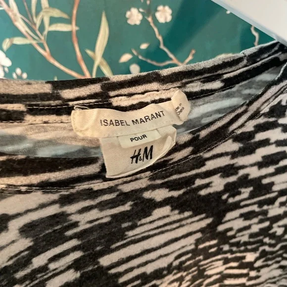 Isabel Marant x H&M long sleeve black and white static shirt - Picture 3 of 5